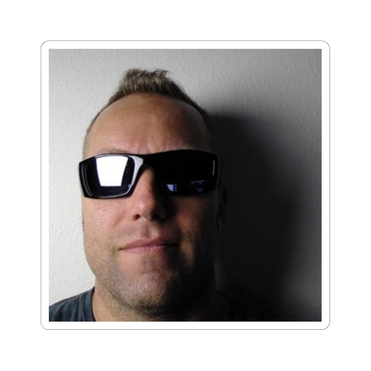 Man with Sunglasses Sticker | Kiss-Cut Square Photo Sticker — official Swifty Stickers